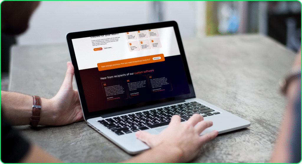 An example of our bespoke websites in stoke design for streamlined analytics