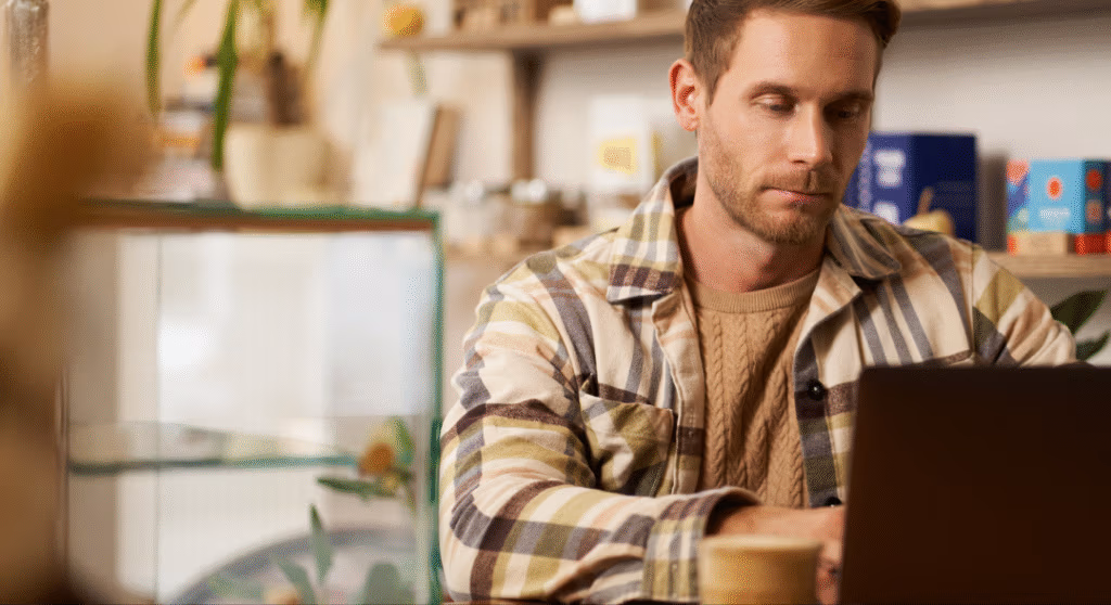 A man starting his bespoke website in stoke-on-trent